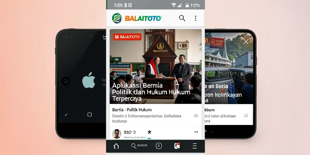 Antarmuka pengguna <strong>BALAITOTO</strong> dengan berita politik dan hukum yang informatif.