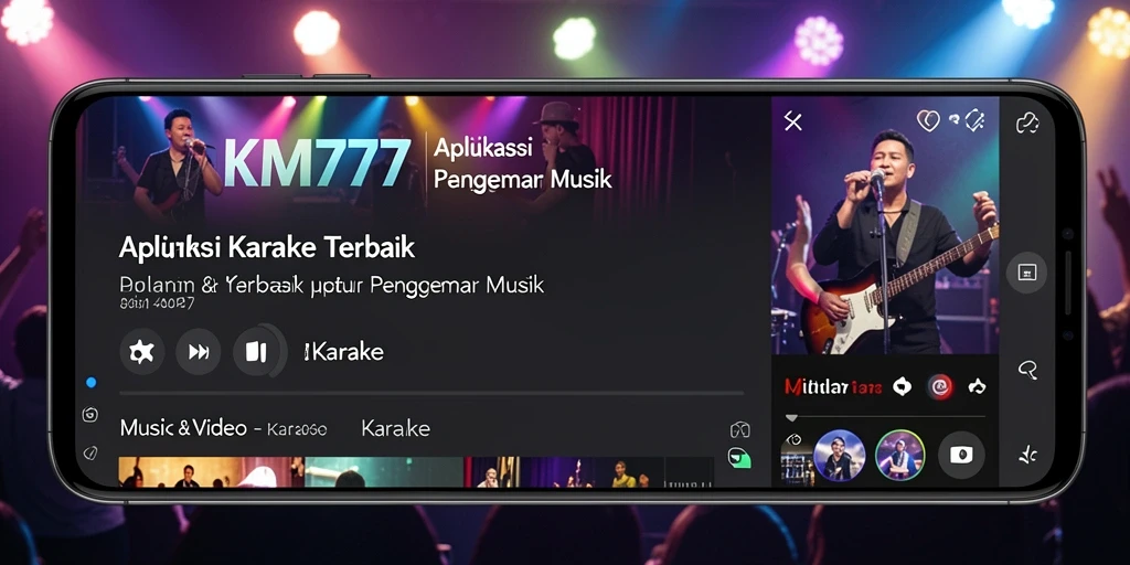 Antarmuka KM777 yang memudahkan akses fungsi Karaoke.