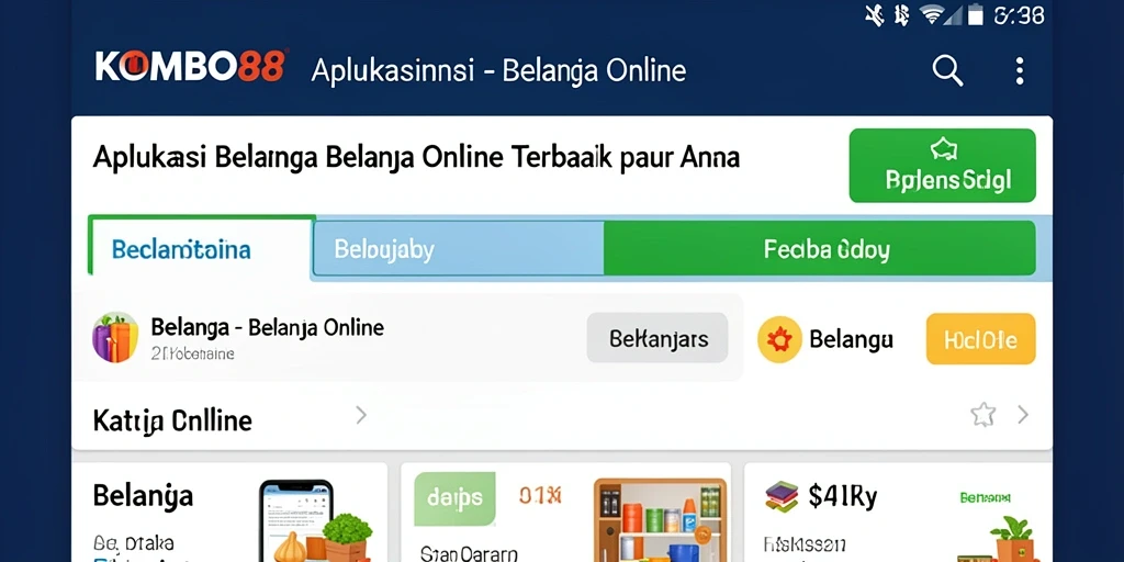 Antarmuka aplikasi KOMBO88 untuk belanja online.