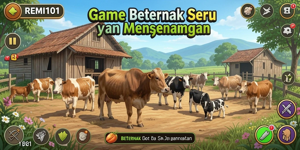 Antarmuka game Beternak yang menarik dan interaktif.