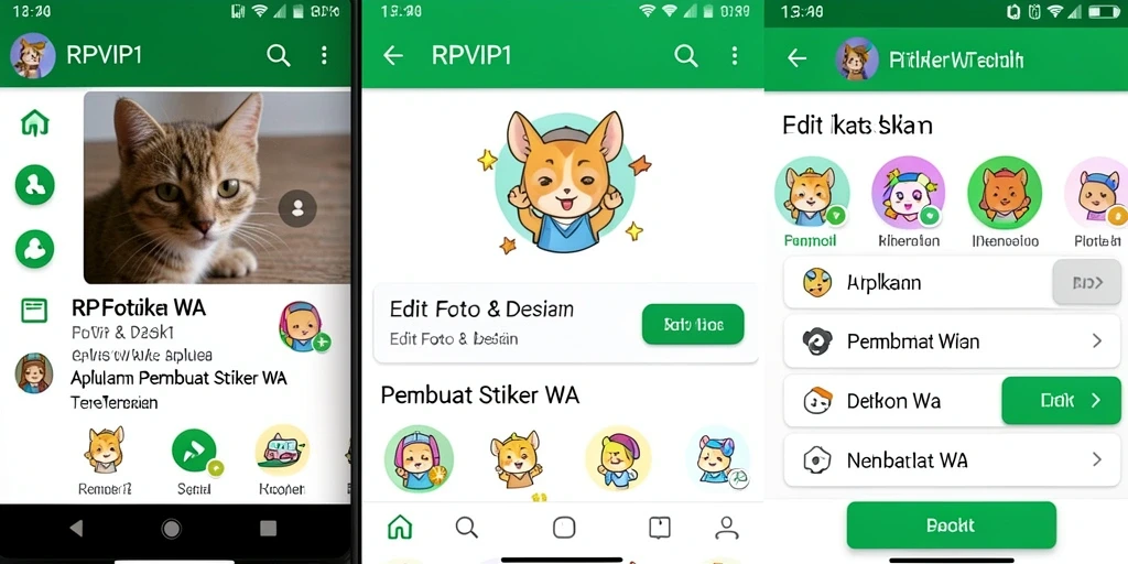 Antarmuka RPVIP1 untuk membuat stiker WA yang intuitif dan menarik.