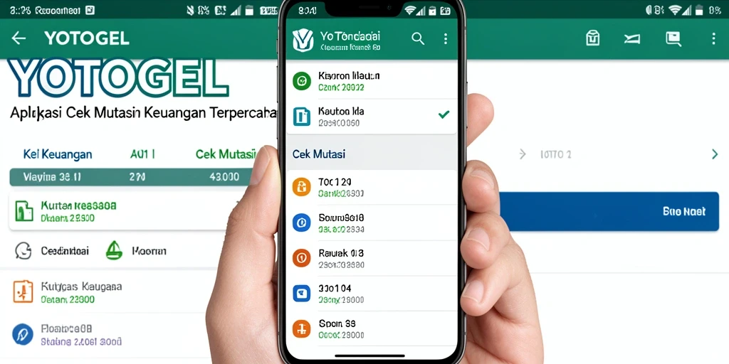Tampilan antarmuka utama aplikasi YOTOGEL yang menunjukkan mutasi keuangan.